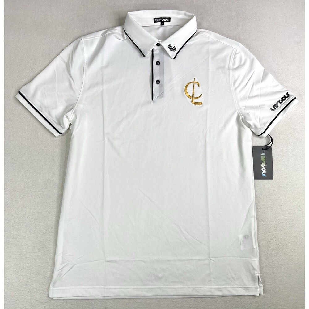LIV Golf Cleeks Team Polo GC Golf Short Sleeve Polo Shirt White Mens Medium New